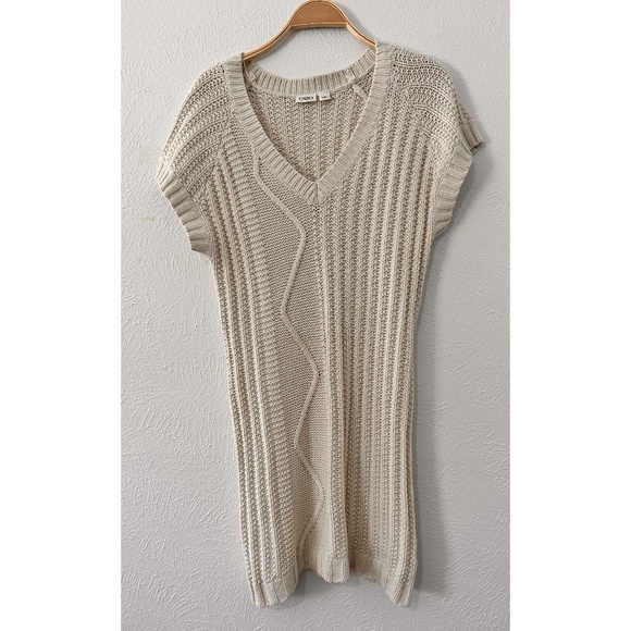 Cato Cream Knit Midi Sweater Dress Size L - Picture 3 of 9